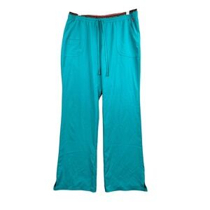 Heartsoul Teal Blue Scrub Pants Wide Leg Drawstring Waist Size Large